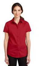 Port Authority Ladies Short Sleeve SuperPro 3.4oz 55/45 Cotton Poly Twill Dress Shirt
